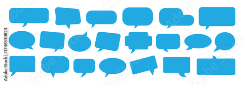 Set of speech bubbles. communication concept, Speak bubble text, vector set of flat message bubbles show chat bubble or dialog boxes on white background.