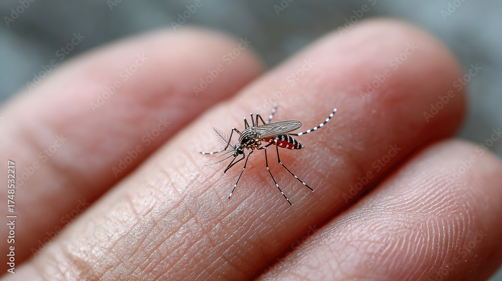 Naklejka premium close-up of mosquito bites on human skin showing irritation and allergic reaction, dermatology concept, health and medical illustration