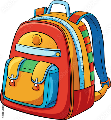 Colorful backpack for school adventures ready for any journey