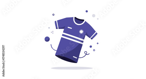 Blue Soccer Jersey with White Stripes and Abstract Elements.