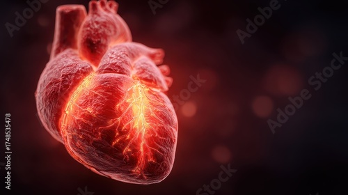 Cross Section of Heart Area Illustrating Effects of Pain from Pericarditis