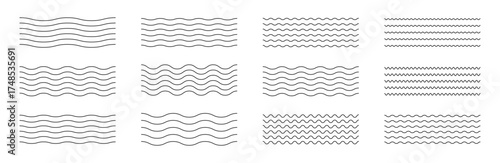 Diverse wavy line patterns for decorative design and background elements