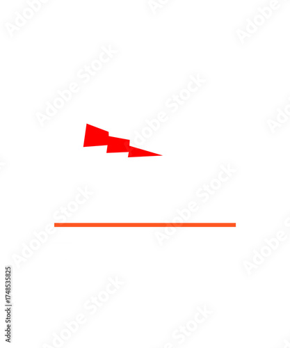 red arrow on white background