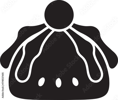 Silhouette vector of traditional pan de muerto bread icon representing Mexican culture and tradition.