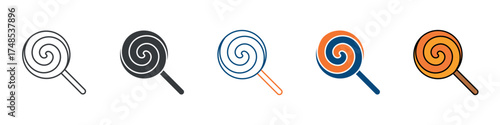 Lollipop Candy Icon Set Multiple Style Collection