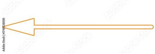 Thin long arrow vector icon. Horizontal straight arrow. left thin line, blue cursor, horizontal arrow long. Long line design arrow pointing left icon vector illustration. 