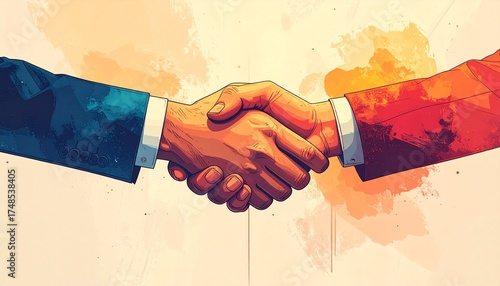 Professional Business Handshake Agreement and Partnership