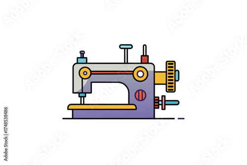 Lock stich machine vector illustration