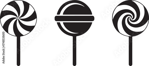 Lollipop isolated vector set