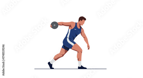 Athlete throwing a discus during a track and field competition.