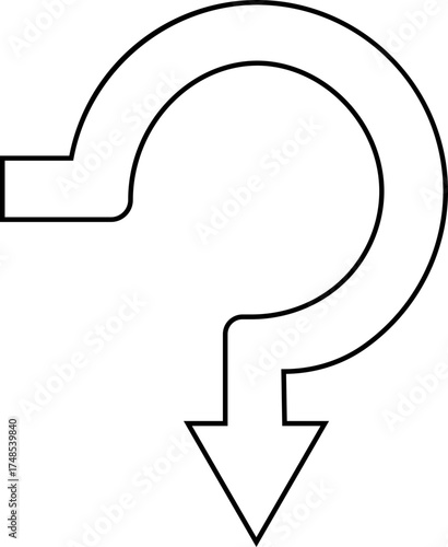 Road or way direction outline arrow icon . One-way, Two-way, Three-way direction arrow sign. Fork sign, Way pointer symbol. Turn arrow navigation sign. Traffic route. Vector illustration !