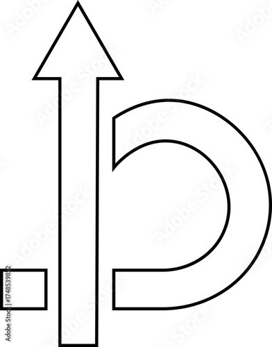 Road or way direction outline arrow icon . One-way, Two-way, Three-way direction arrow sign. Fork sign, Way pointer symbol. Turn arrow navigation sign. Traffic route. Vector illustration !