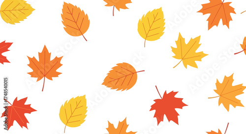 Vibrant autumn leaf collection seasonal fall colors nature elements arrangement vector