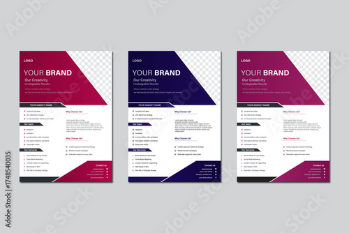  promotion, Corporate business flyer template design set, flyer design template vector, layout in A4 size. 