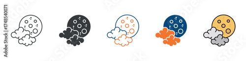 Halloween Moon Icon Set Multiple Style Collection