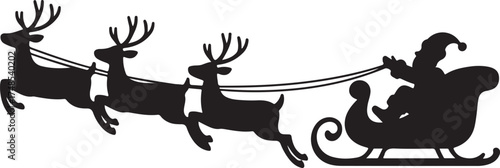 Santa Claus on Sleigh with Reindeer