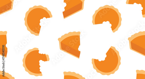 Seamless pattern of orange shrimp segments appetizing seafood design vector