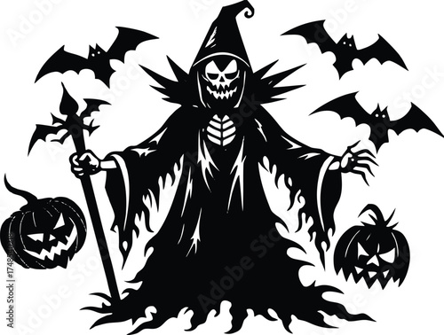Halloween, vector illustration vector art of a spooky haunted house silhouette with bats flying around, perfect for halloween themed designs and decorations	