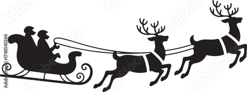 Santa Claus on Sleigh with Reindeer