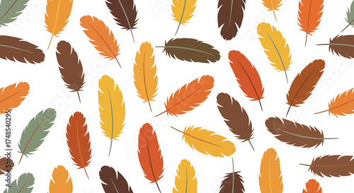 Abstract organic shapes pattern warm autumn colors seamless background vector