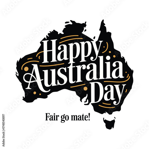 Happy Australia Day with "Fair go mate!" slogan