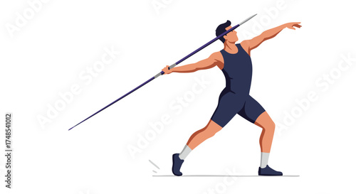 Athlete throwing a javelin.