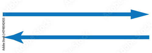 Set of long arrow vector, icon . Horizontal double side arrow. Straight long arrow vector icon set. Long arrows icon set. Vector set of long arrows left and right in flat style. 