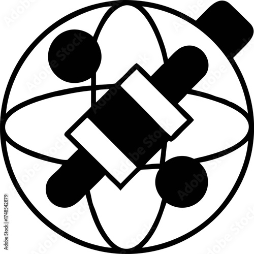 Technology-Driven Chemical Bonding, Digital Illustration of Molecule Structure, Abstract Science Concept