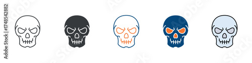 Skull Icon Set Multiple Style Collection