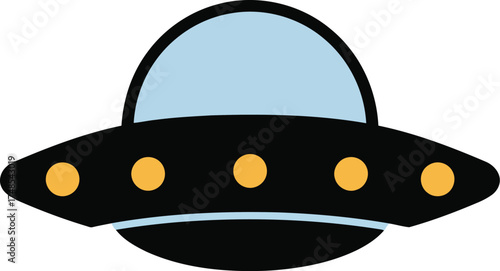 Flying saucer ufo alien spacecraft sci-fi illustration vector
