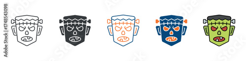Zombie Icon Set Multiple Style Collection