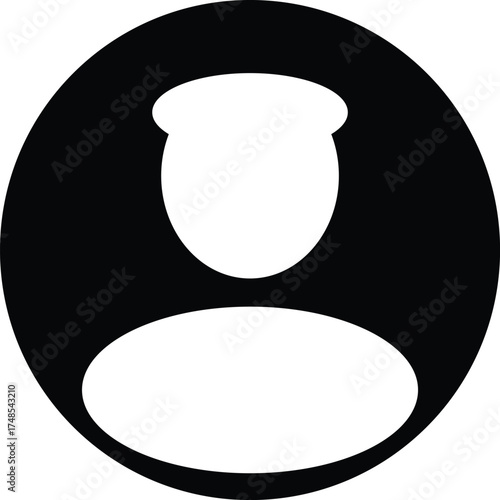 Simple black silhouette of a person in a circle