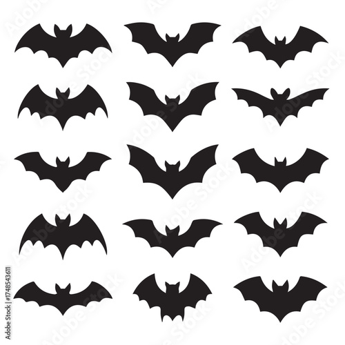 collection of stylized bat silhouettes vector eps ai png jpeg for seasonal projects