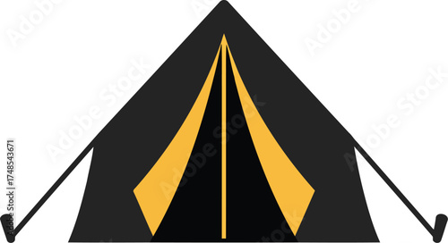 Modern tent illustration for camping adventure and outdoor lifestyle vector