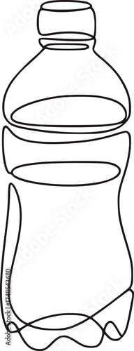 Minimalist plastic bottle outline liquid container