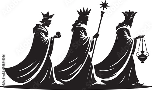 Sternsinger silhouette vector design