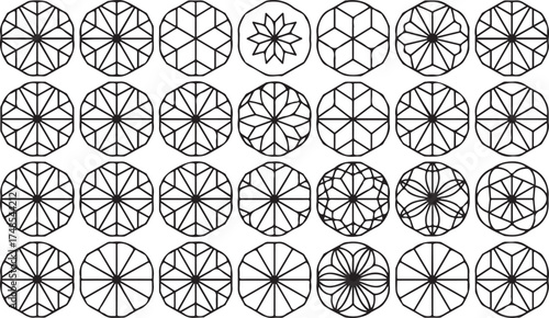 Traditional Japanese Kumiko ornament in a hexagon