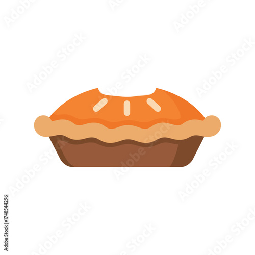 Delicious pumpkin pie slice missing freshly baked dessert food illustration vector