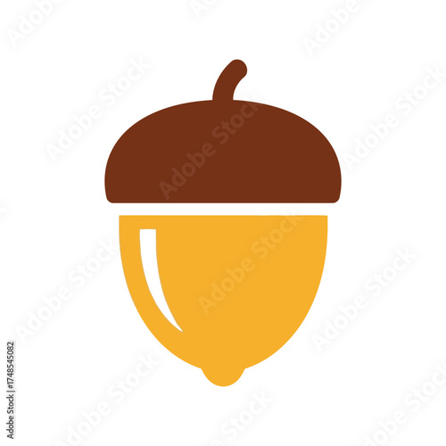 Stylized acorn icon symbol nature fall autumn harvest food seed nut isolated graphic vector