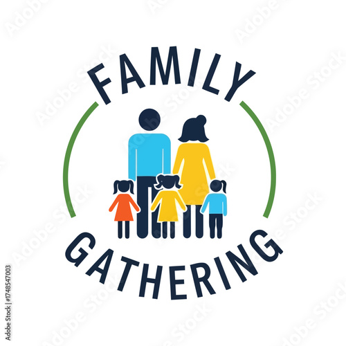 Happy family gathering together with children outdoors fun activity summer vector