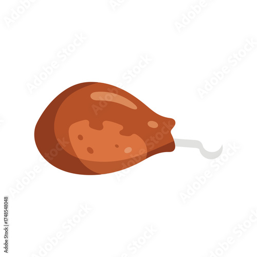 Crispy golden chicken leg drumstick food isolated on white delicious appetizing meat vector
