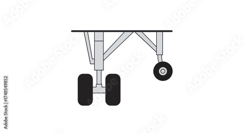 Detailed Illustration of an Aircraft Landing Gear System.