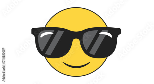 Yellow Smiley Face Wearing Black Sunglasses Smiling.