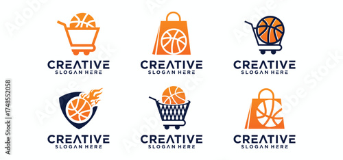 basketball club sports logo, basketball equipment logo vector Basketball logo, logo for basket ball brand.