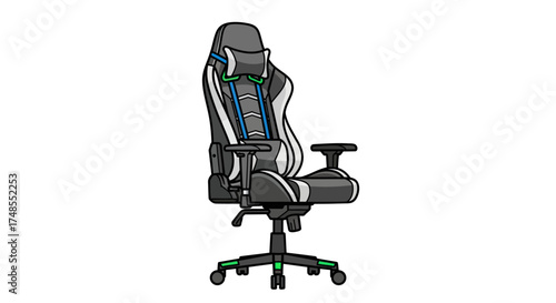 Ergonomic Gaming Chair with Lumbar Support and Adjustable Armrests.