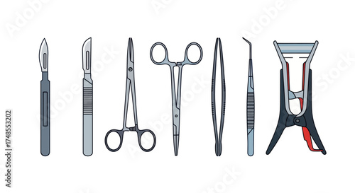 Collection of Surgical Instruments for Medical Procedures.