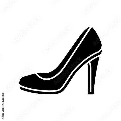 Silhouette of a high heeled shoe