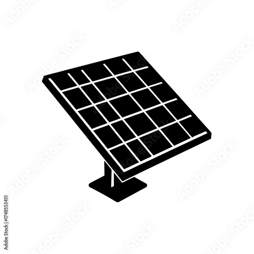 Illustration of a solar panel icon silhouette