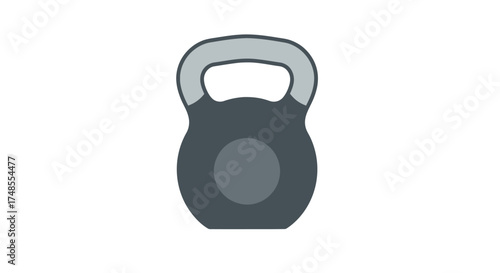A simple stylized illustration of a dark gray kettlebell with a lighter gray handle.