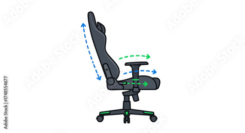 Ergonomic Gaming Chair with Adjustable Features and Lumbar Support.